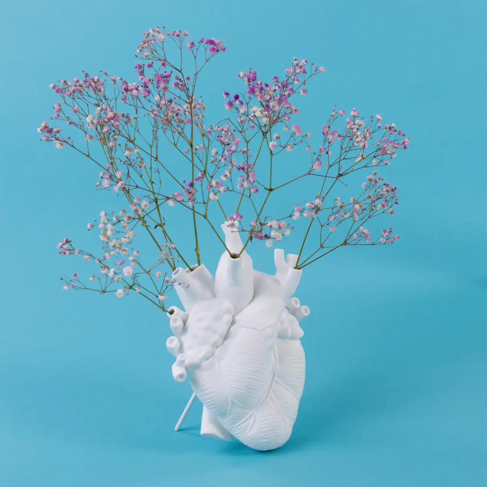 Seletti Love In Bloom Heart Vase Whtie 25cm | Jarrolds, Norwich